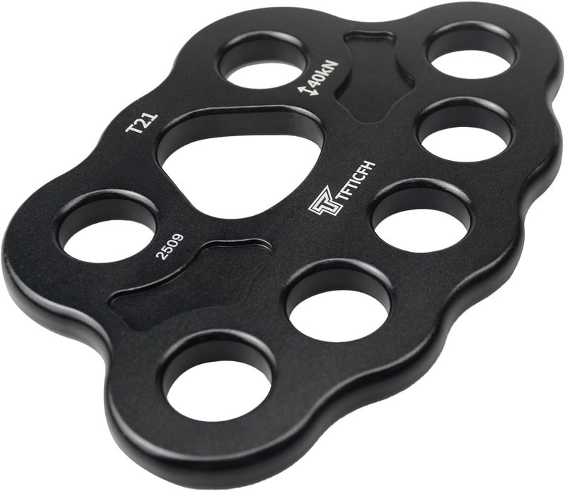 TFTICFH 30kN/40kN Rigging Plate Aluminum Anchor Multiplier Plate, 4 Holes Force Divider Plate Bear, Climbing Descender Gear for Hammock Firefighting Arborist Rock Climbing Rescue Cave Yoga - Image 2